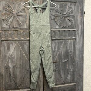 FP MOVEMENT ONESIE IN Heathered GREEN WORKOUT JUMPSUIT xs